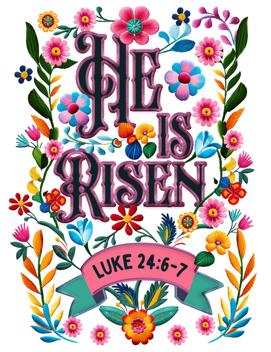 He is Risen Faux Embroidery