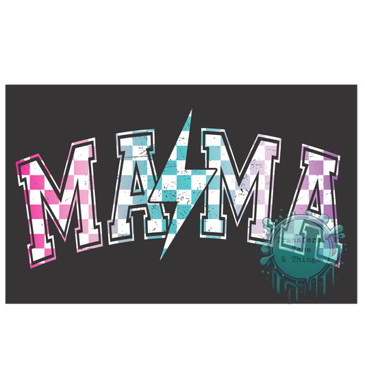 Mama Checkered Direct to Film Transfer